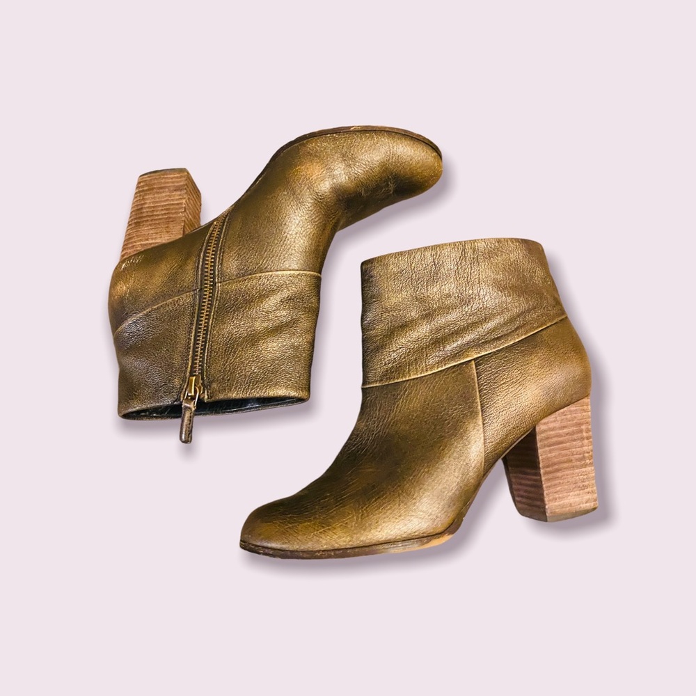 Cole Haan Nike Air Distressed Bronze Booties, Size 8B - Picture 6 of 11